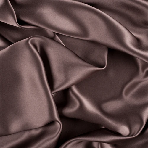 Runway Silks Dark Taupe Stretch Silk Charmeuse Fabric - Reorderable