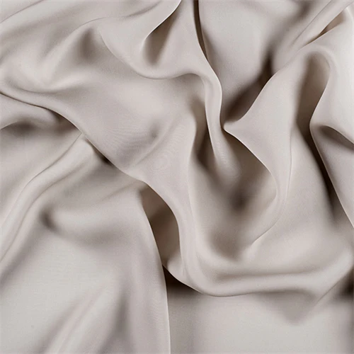 Runway Silks Light Taupe Silk Double Georgette Fabric - Reorderable