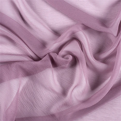 Runway Silks Mauve Crinkled Silk Chiffon Fabric - Reorderable