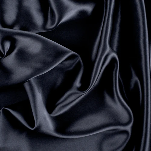 Runway Silks Midnight Navy Silk Charmeuse Fabric - Reorderable