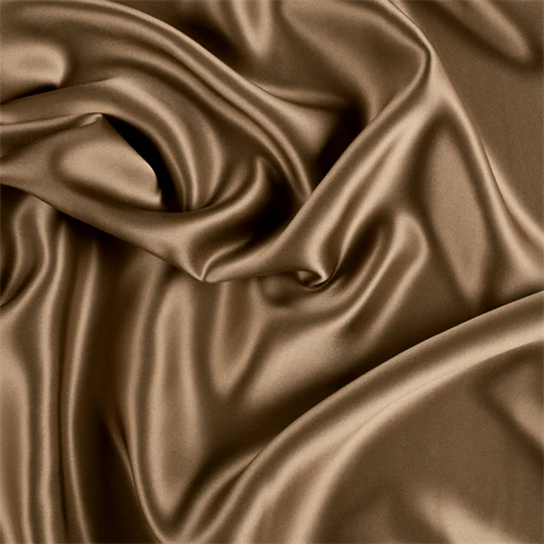 Runway Silks Mocha Stretch Silk Charmeuse Fabric - Reorderable