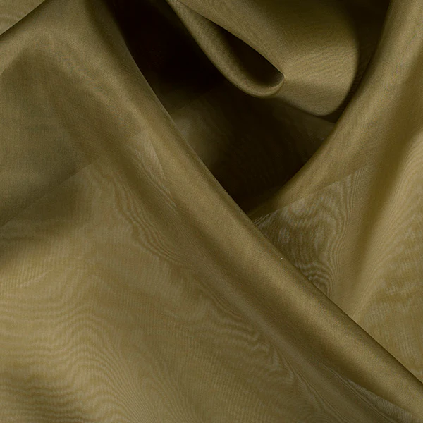 Runway Silks Moss Green Silk Organza Fabric - Reorderable