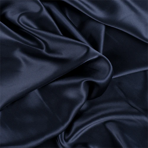 Runway Silks Navy Blue Silk Charmeuse Fabric - Reorderable