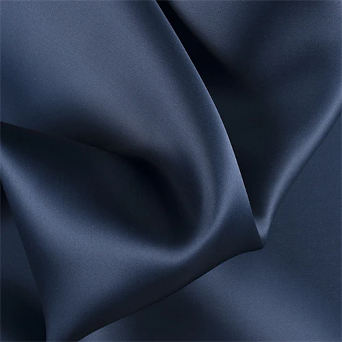 Runway Silks Navy Blue Silk Satin Organza Fabric - Reorderable