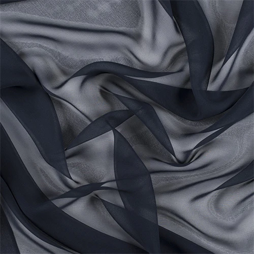 Runway Silks Navy Blue Wide Silk Chiffon Fabric - Reorderable