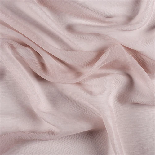 Runway Silks Nude Crinkled Silk Chiffon Fabric - Reorderable
