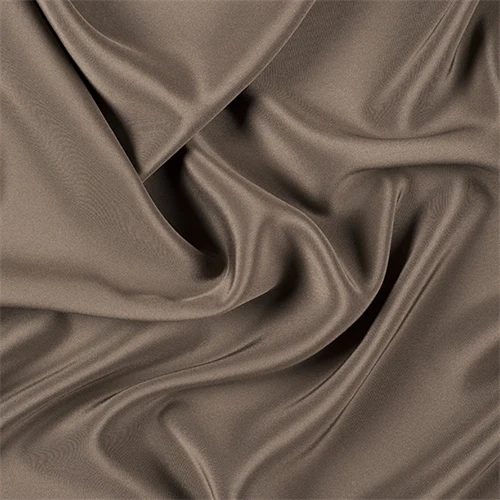 Runway Silks Olive Brown 4 Ply Silk Crepe Fabric - Reorderable