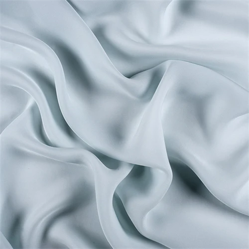 Runway Silks Pale Blue Silk Double Georgette Fabric - Reorderable