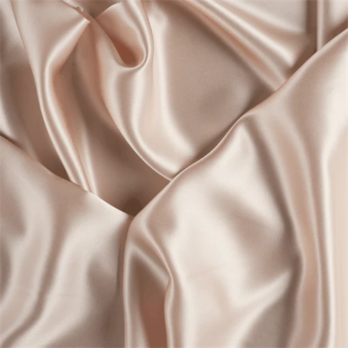 Runway Silks Pale Peach Stretch Silk Charmeuse Fabric - Reorderable