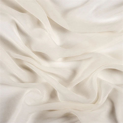 Runway Silks Pale Yellow Crinkled Silk Chiffon Fabric - Reorderable
