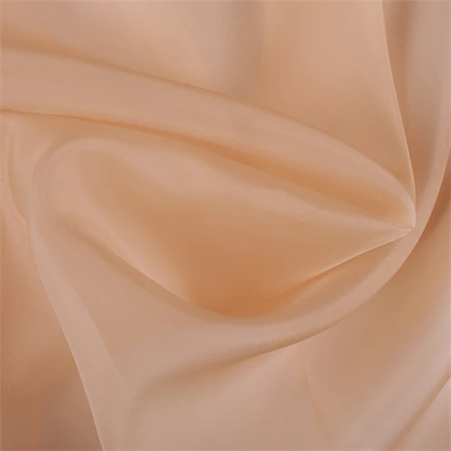 Runway Silks Peach Silk Organza Fabric - Reorderable