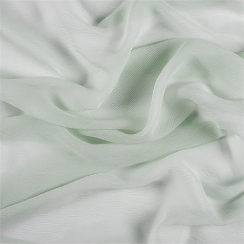 Runway Silks Sage Green Crinkled Silk Chiffon Fabric - Reorderable