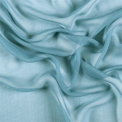 Runway Silks Seafoam Crinkled Silk Chiffon Fabric - Reorderable