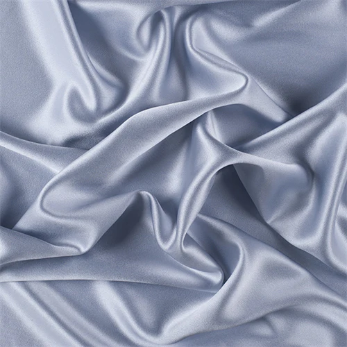 Runway Silks Steel Blue Silk Crepe Back Satin Fabric - Reorderable