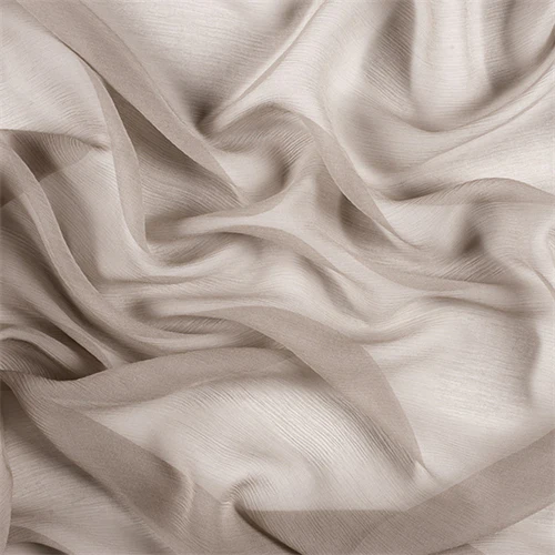 Runway Silks Taupe Crinkled Silk Chiffon Fabric - Reorderable