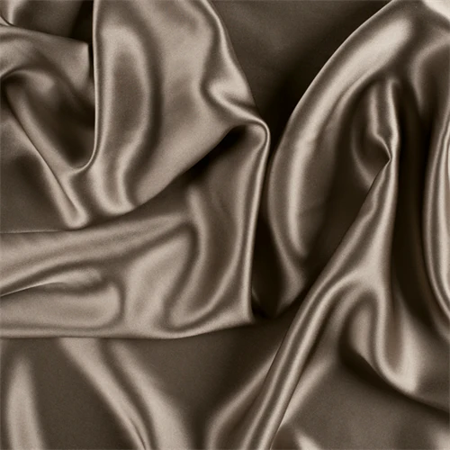Runway Silks Taupe Silk Charmeuse Fabric - Reorderable