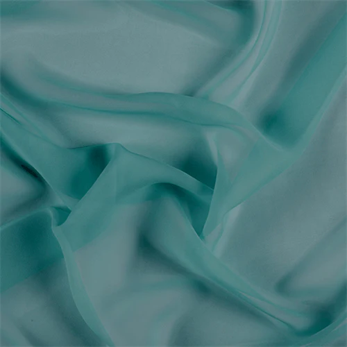 Runway Silks Teal Silk Chiffon Fabric - Reorderable