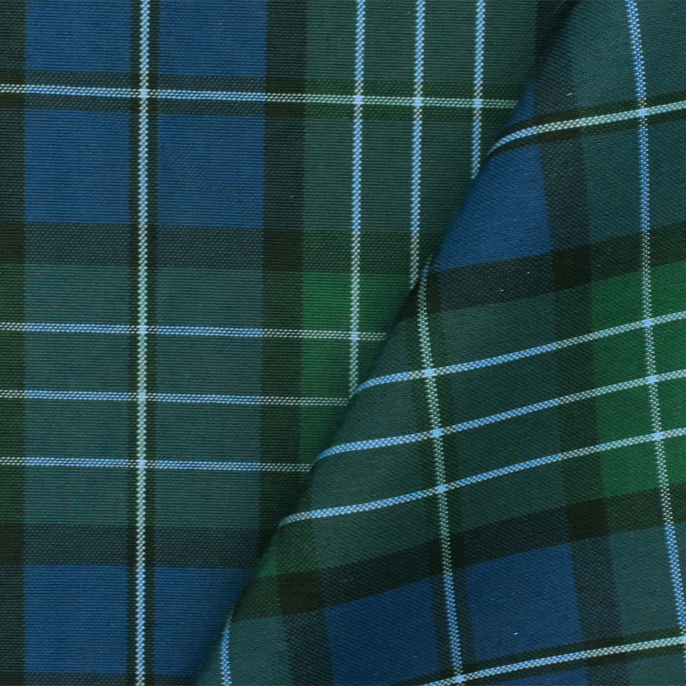 School Teal-Green-Multi Plaid Poly Madras Woven Fabric - Image 4