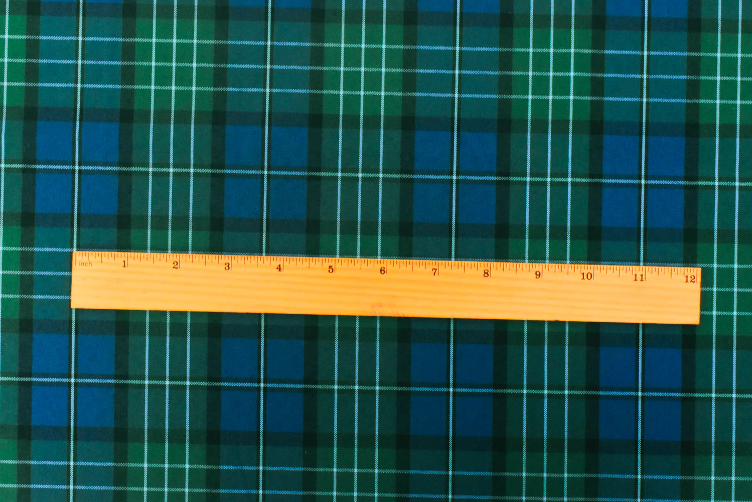 School Teal-Green-Multi Plaid Poly Madras Woven Fabric - Image 5