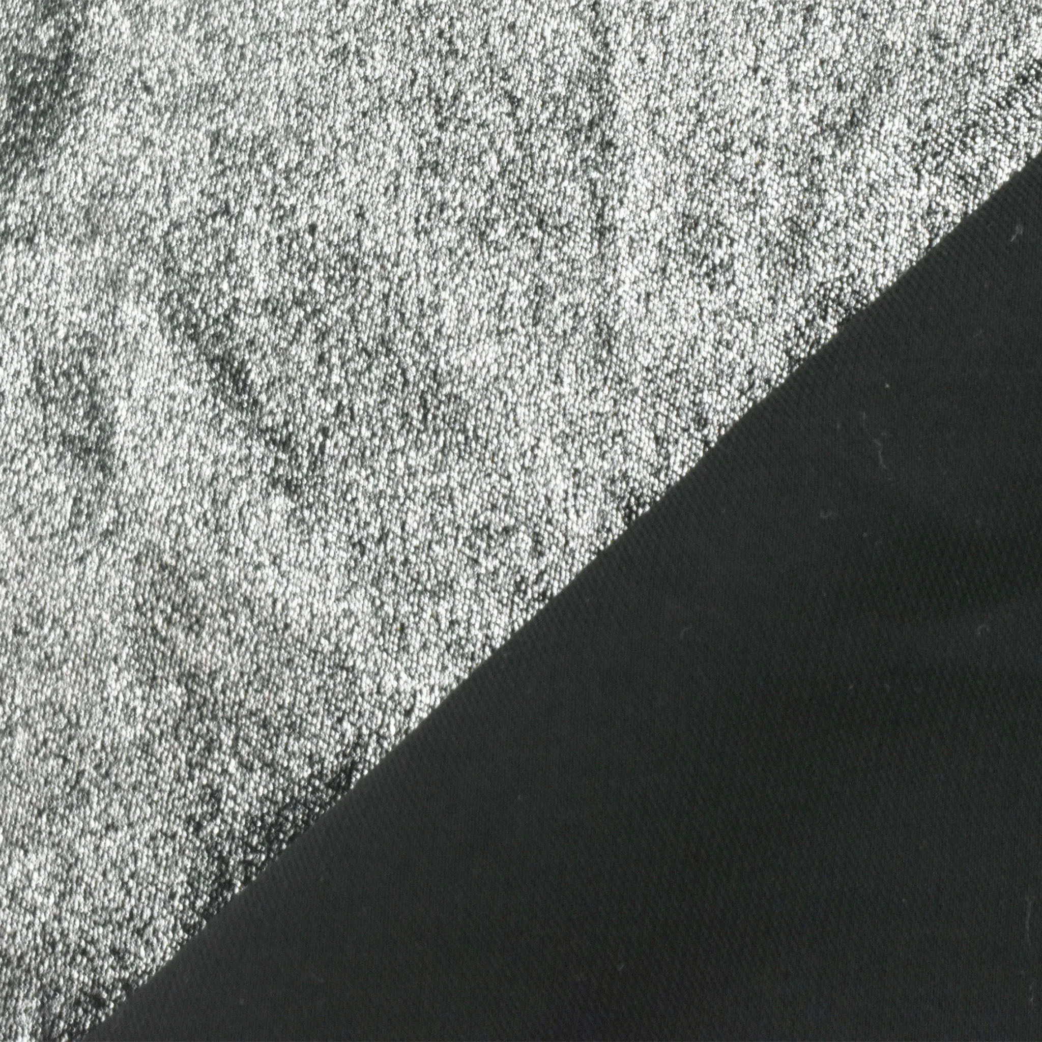 Silver-Classic Black Texture Printed Twill Woven Fabric - Image 2