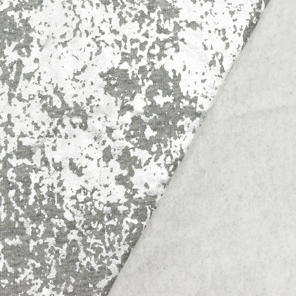 Silver-Gray Famous Maker Abstract Metallic Printed Sweatshirt Fleece Fabric - Image 4