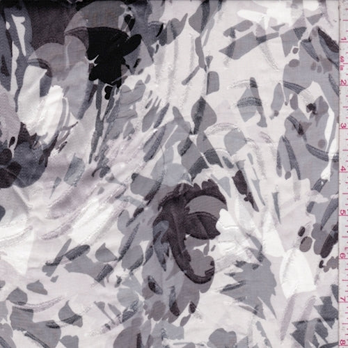 Silver/Grey/Brown Abstract Silk Satin Charmeuse