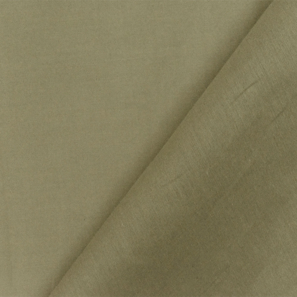 Simple Khaki Solid Slub Cotton Silk Lawn Woven Fabric - Image 3