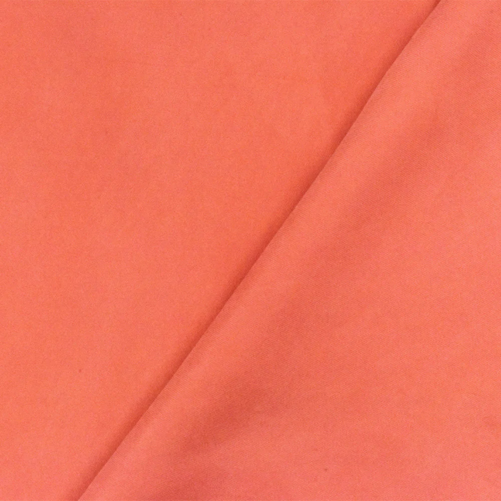 Simple Orange Famous Designer Cupro-Rayon Peach Skin Twill Woven Fabric - Image 3