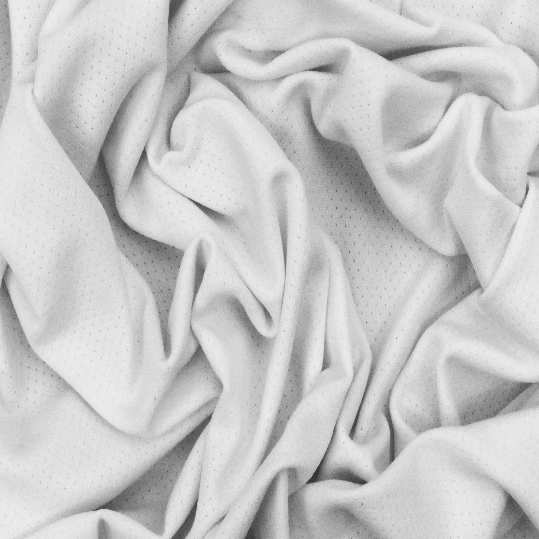 Snow White Solid Mesh Stretch Pointelle Activewear Fabric - Image 2