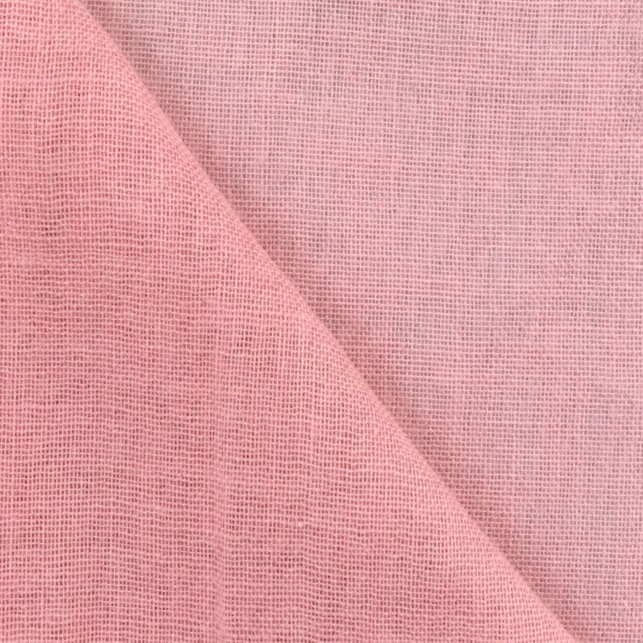 Soft Pink Solid Cotton Gauze Woven Fabric - Image 3