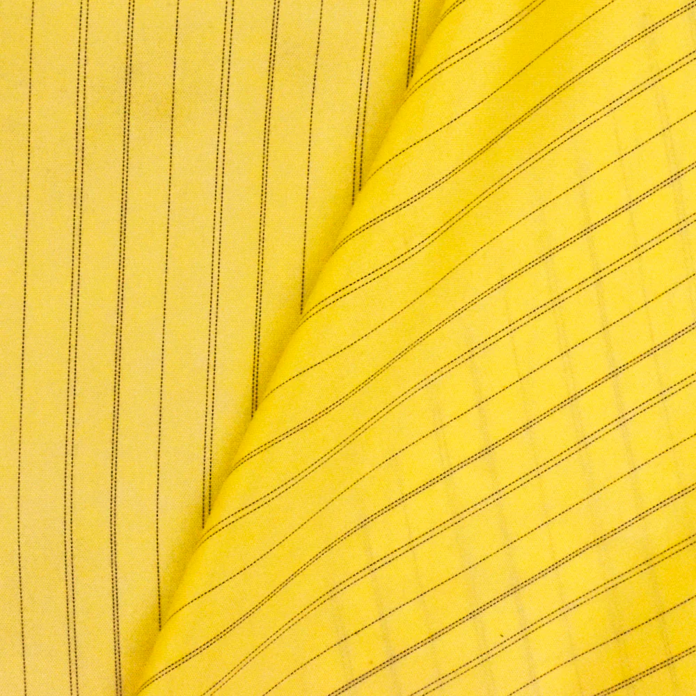 Sunflower Yellow-Black Stripe Polyester Lining Woven Fabric - Image 4