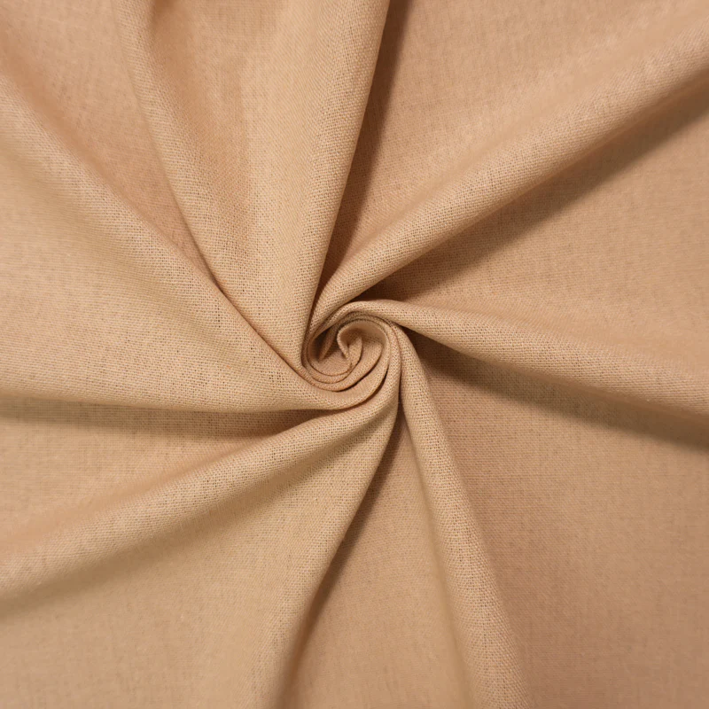 Tan Beige Washed Rayon Linen Solid Reorderable Woven Fabric