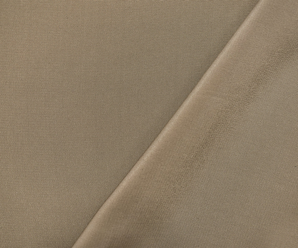 Taupe Brown Famous Designer Silk Crepe De Chine Woven Fabric - Image 2