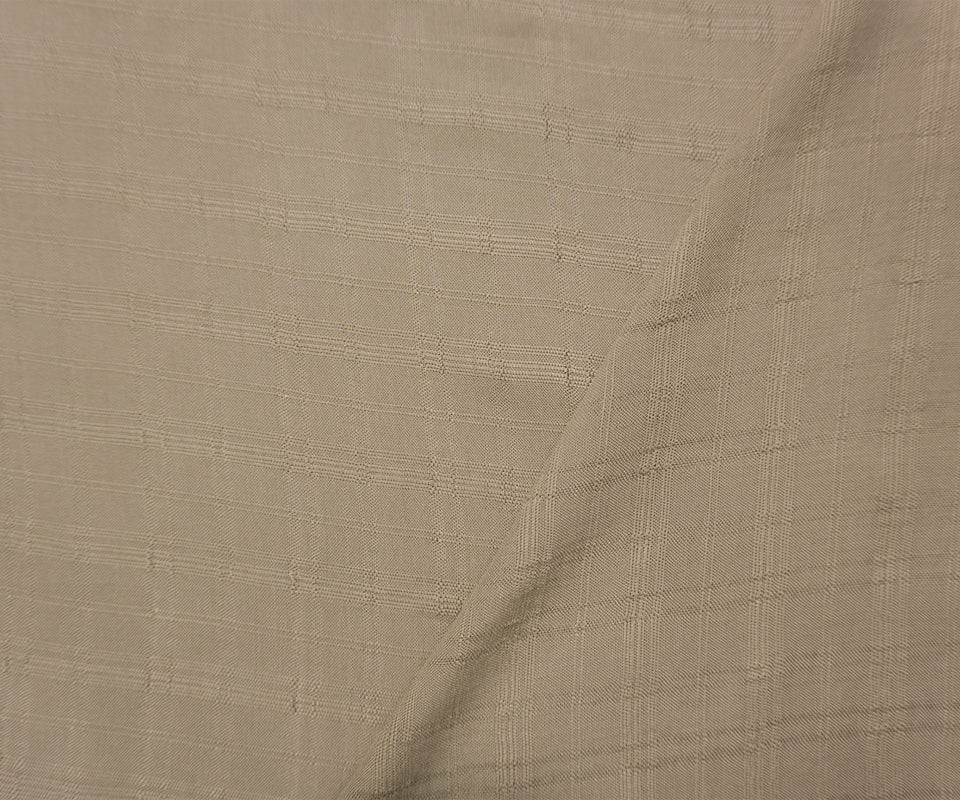 Taupe Brown Rayon Plaid-Check Challis Woven Fabric - Image 2
