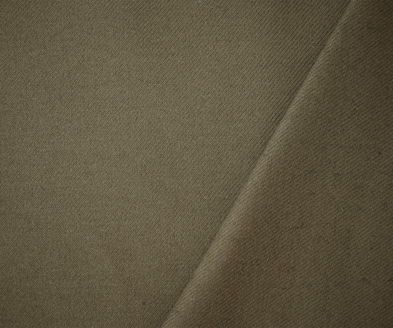 Taupe Brown Wool Blend Solid Twill Woven Jacketing Fabric - Image 2