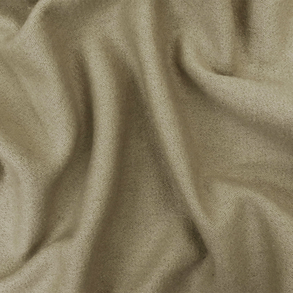 Taupe Solid Wool Poly Double Brushed Boucle Jacketing Knit Fabric - Image 2
