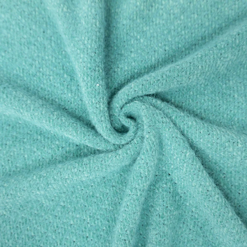 Teal Poly Nylon Chenille Sweater Knit Fabric