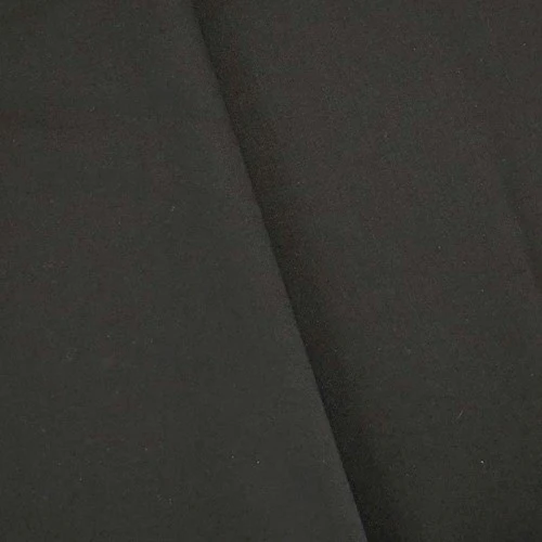 True Black Wool Blend Stretch Twill Suiting Fabric