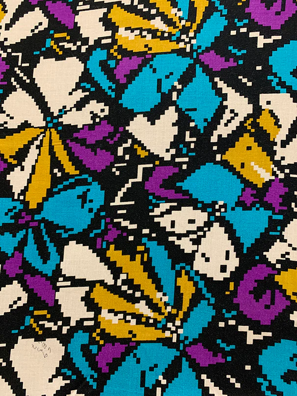 Turquoise Digital Floral Print Rayon Challis Fabric - Image 2