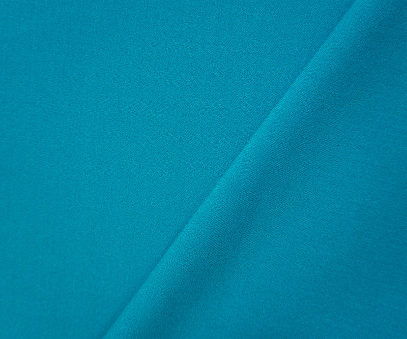 Turquoise Poly Rayon Spandex Stretch Solid Woven Suiting Fabric - Image 2