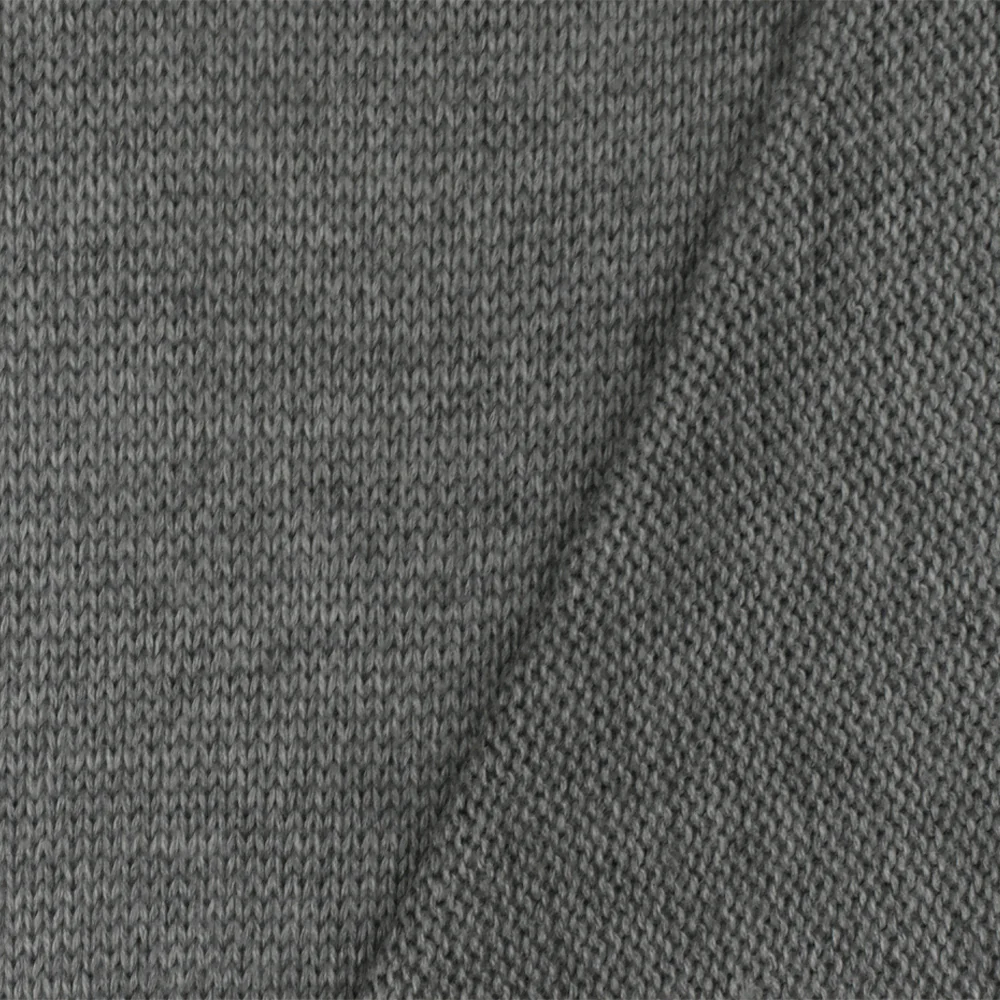 Warm Gray Solid Acrylic-Wool Jersey Sweater Knit Fabric - Image 3