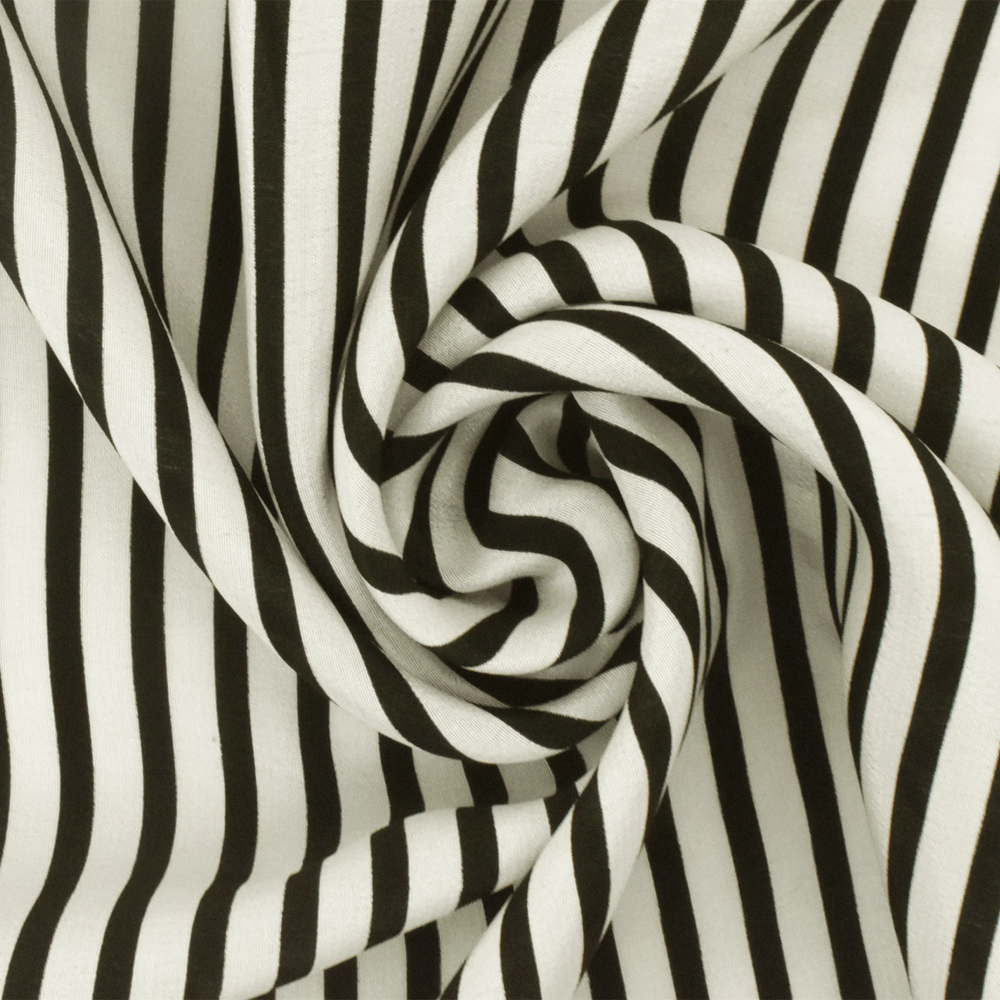 Whisper Ivory-Black Stripe Printed Silk Faille Fabric - Image 2