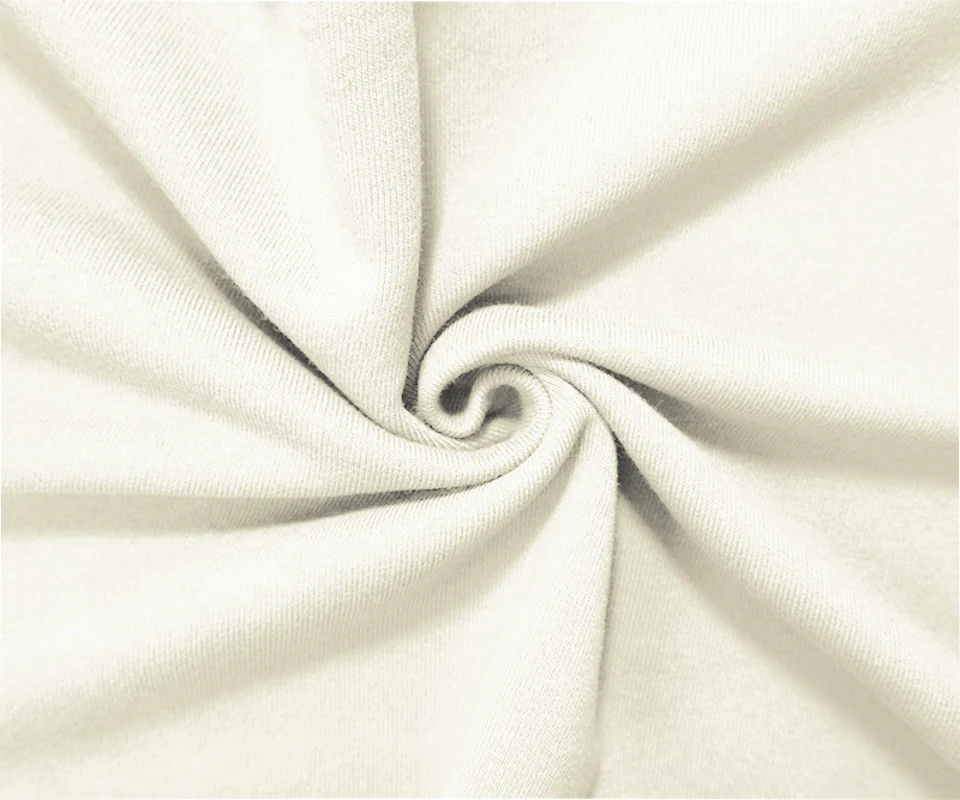 White 16 oz. Cotton Heavy Sweatshirt Fleece Knit Fabric - Image 3