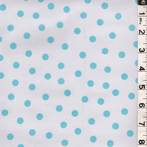 White Dot Oilcloth Fabric - Reorderable