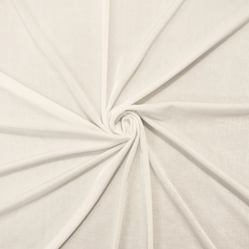 White Poly Stretch Spandex Lustrous Slinky Knit Fabric