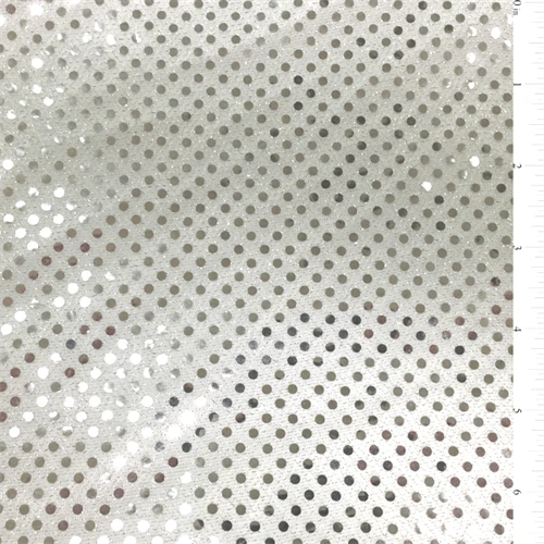 White/Silver Sequin Knit Fabric - Reorderable