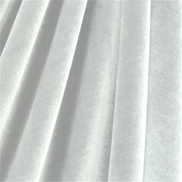White Stretch Velvet Bolt Fabric
