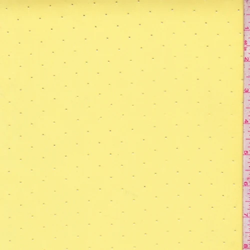 Yellow/Metallic Silver Pin Dot Chiffon Fabric