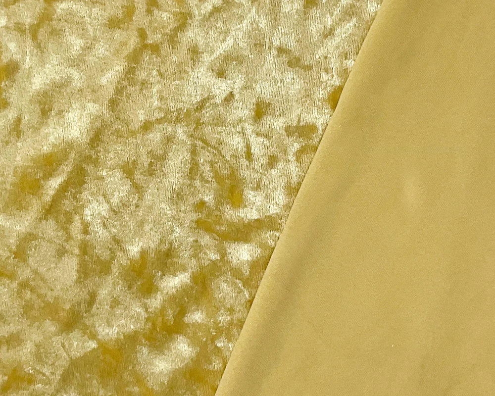 Yellow Poly Spandex Stretch Crushed Velvet Knit Fabric - Image 2