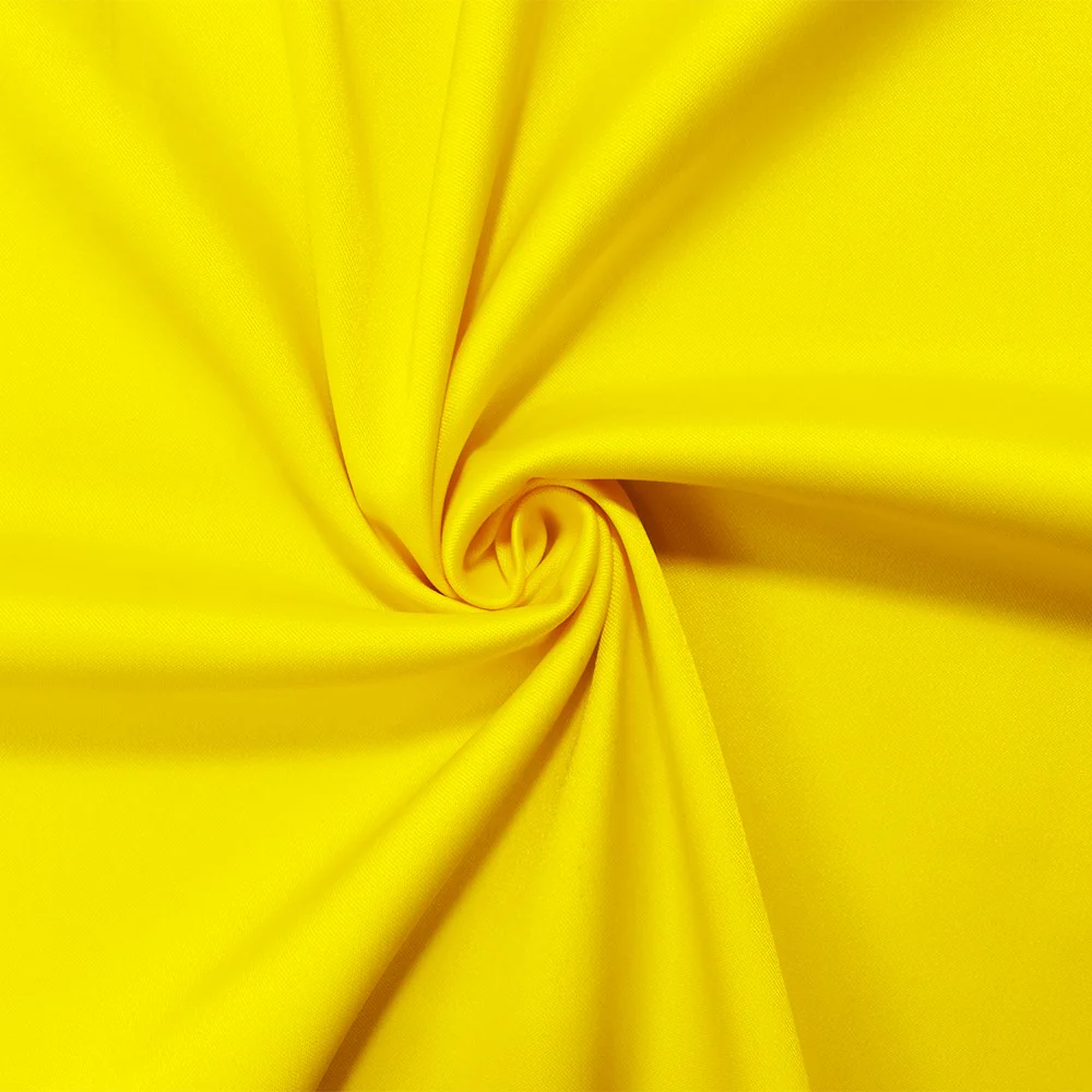 Yellow Poly Stretch Spandex Lamour Solid Satin Woven Fabric